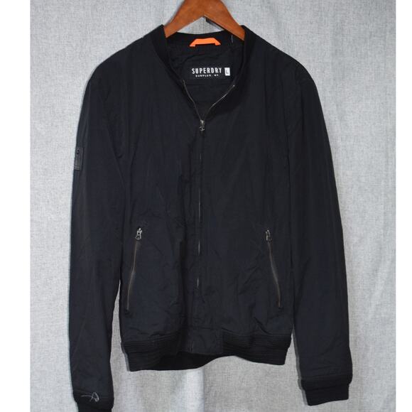 Superdry Surplus NY Black Bomber Jacket Men’s Size Large - Picture 1 of 4